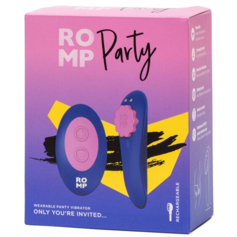 Stimolatore Clitorideo ROMP Party Telecomandato — Silicone Blu