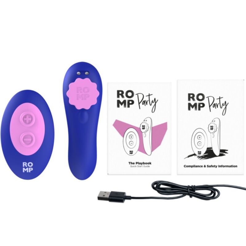 Stimolatore Clitorideo ROMP Party Telecomandato — Silicone Blu