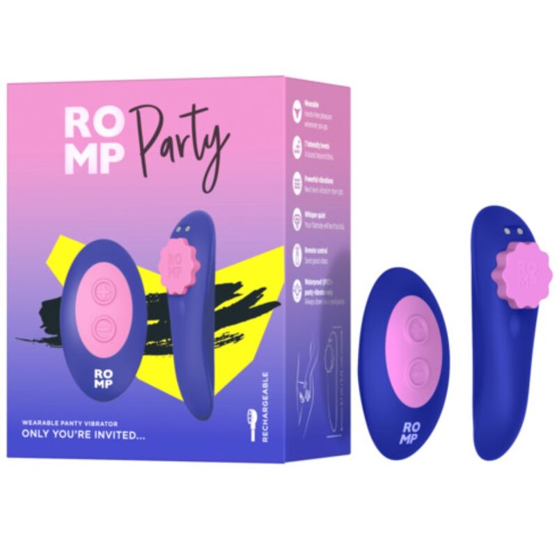 Stimolatore Clitorideo ROMP Party Telecomandato — Silicone Blu