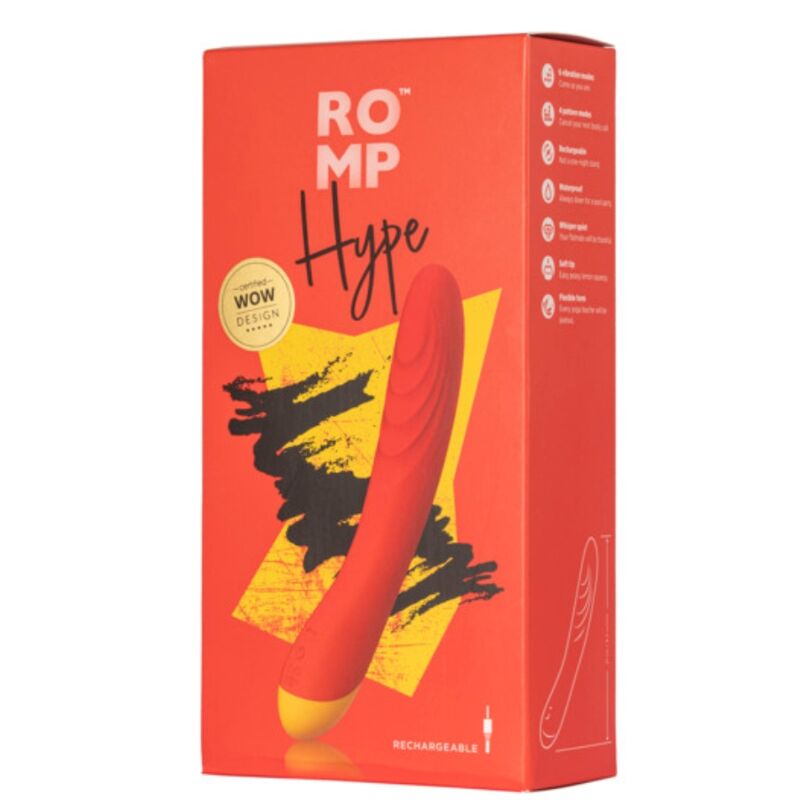 Vibratore Punto G ROMP Hype Rosso — Silicone Medicale