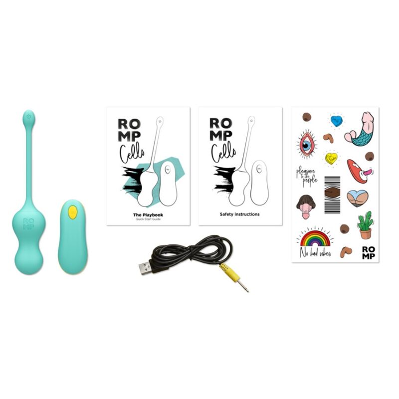 Vibratore Punto G Romp Cello Uovo Telecomandato — Turchese