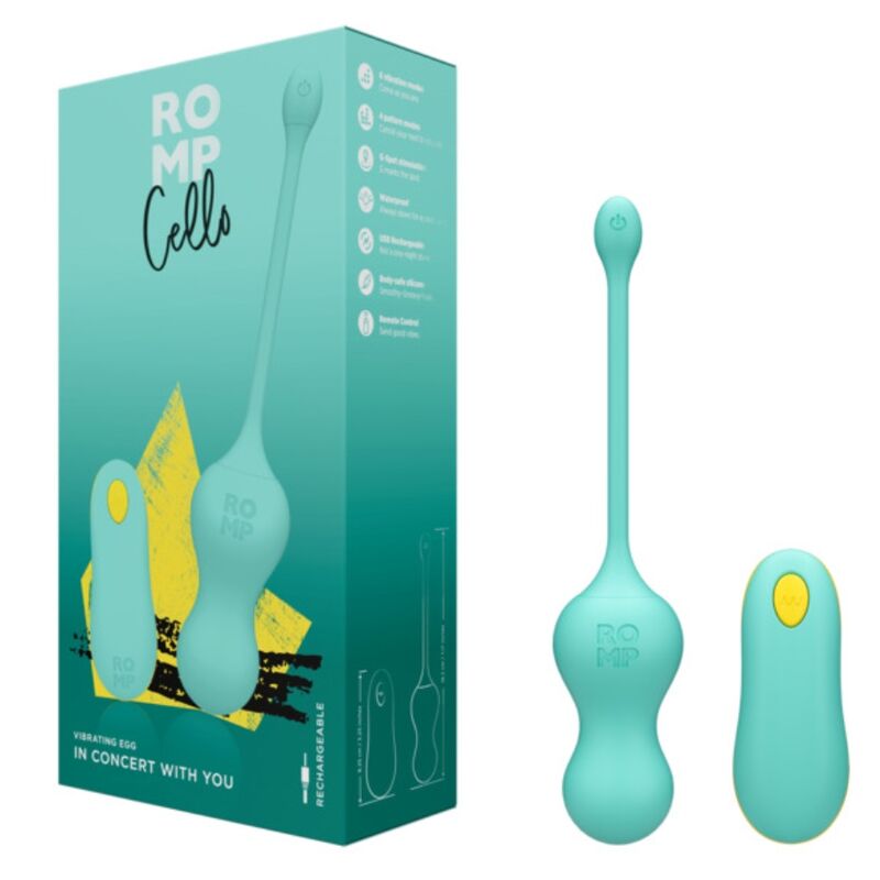 Vibratore Punto G Romp Cello Uovo Telecomandato — Turchese