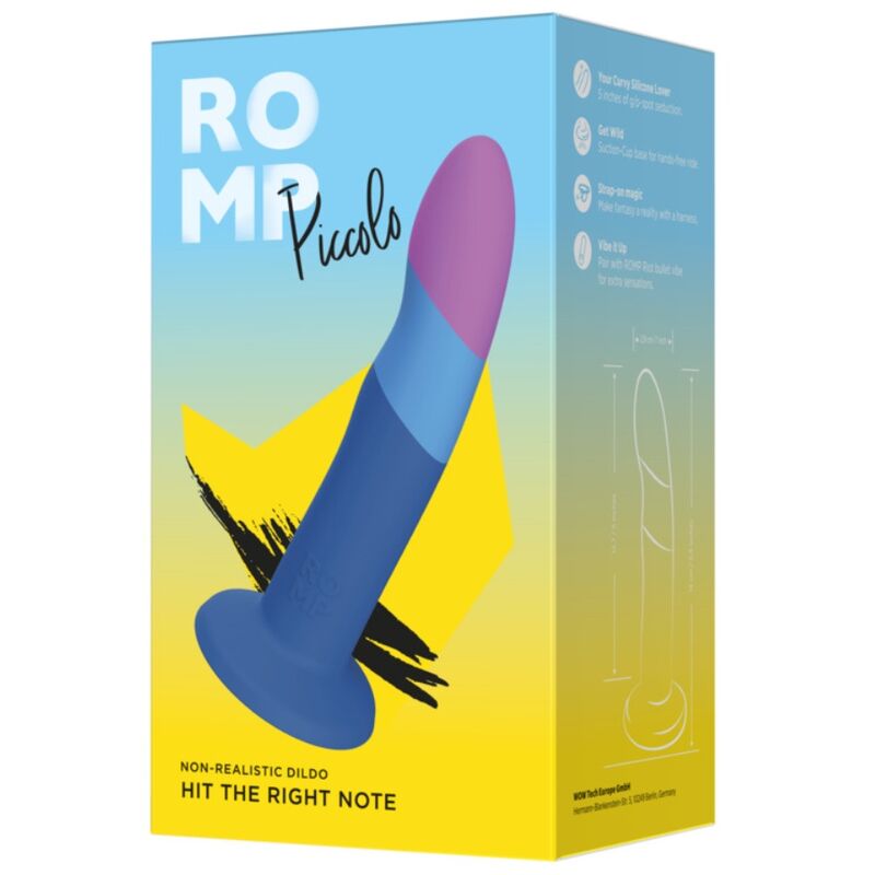Dildo Romp Piccolo Ventosa Tricolore — 14 cm