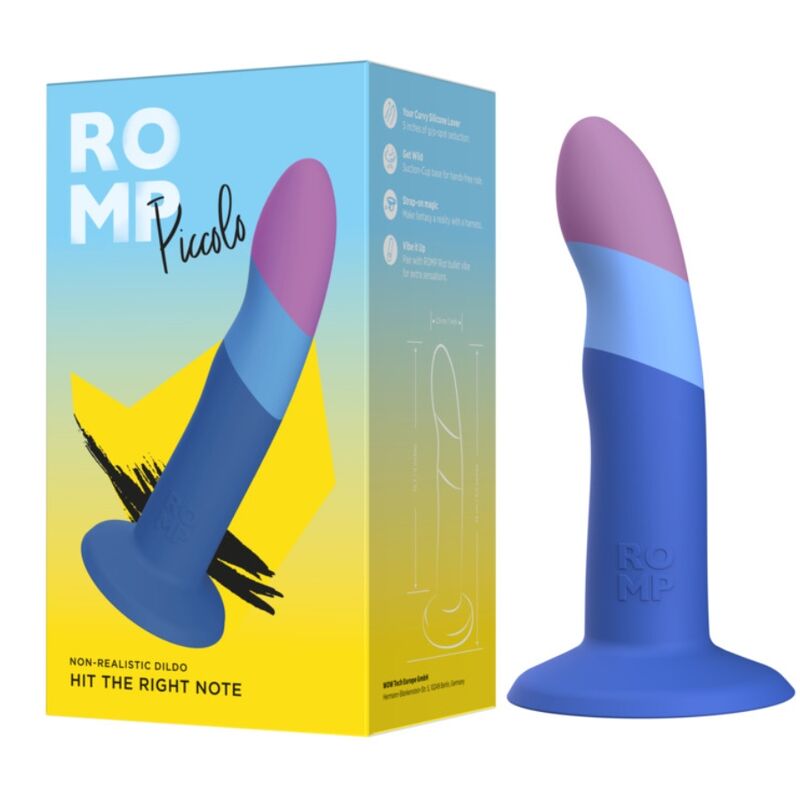 Dildo Romp Piccolo Ventosa Tricolore — 14 cm