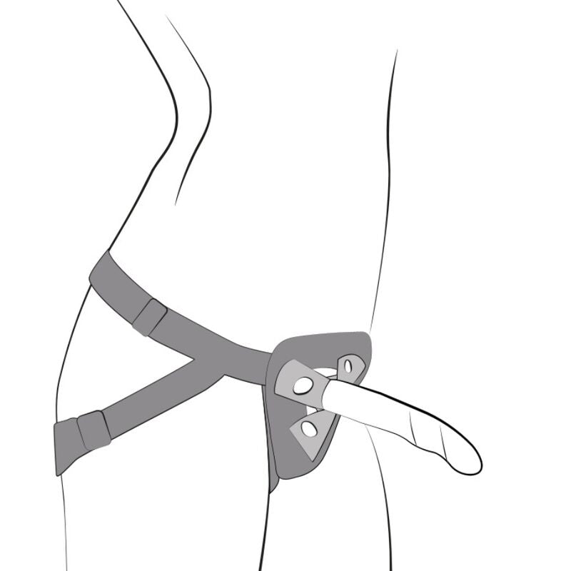 Kit Arnés y Dildo ROMP Tricolor Ventosa 14cm — Multiuso