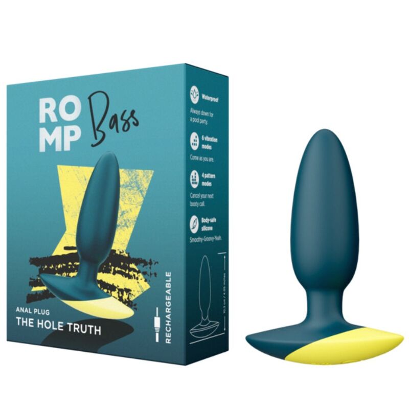 Vibratore Anale ROMP Bass Plug 10cm — Verde