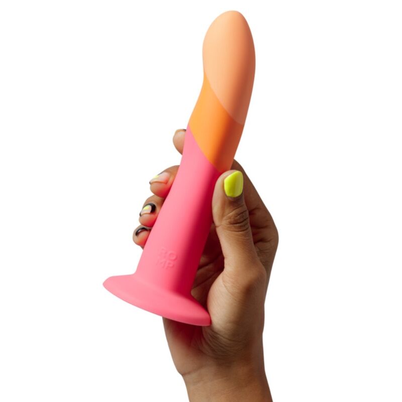 Dildo ROMP Dizi Ventosa Tricolore 18 cm — Silicone
