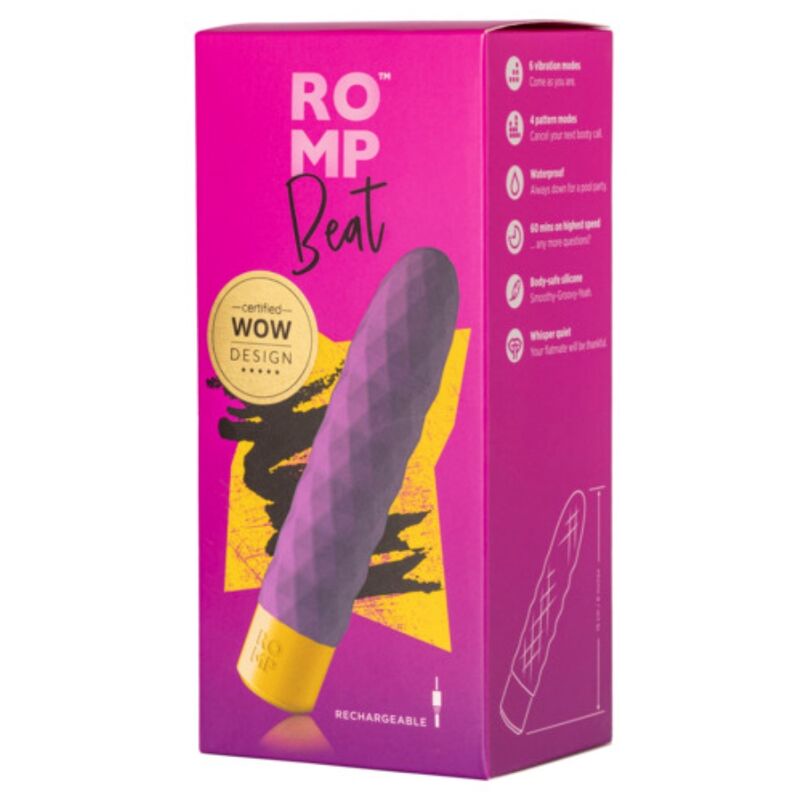 Proiettile Vibrante ROMP Beat Mini Multifunzione — Viola