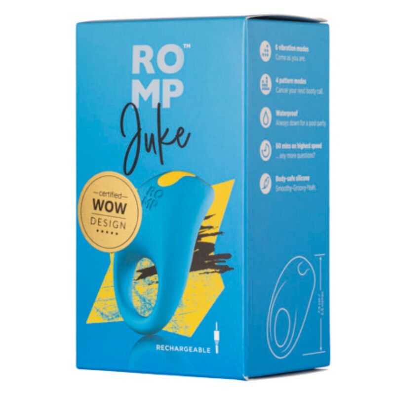 Anello Pene ROMP Juke Vibrante Clitorideo — Silicone Trasparente