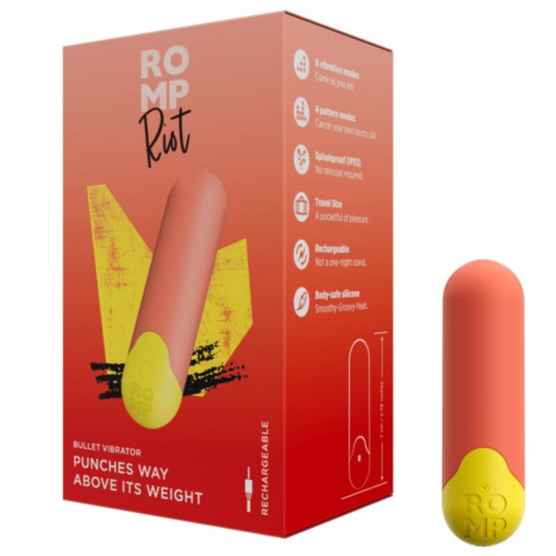 Proiettile Vibrante ROMP Riot Multifunzione — Arancione/Giallo