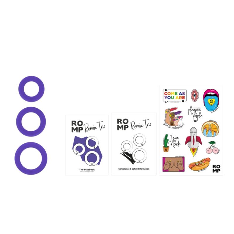 Anelli Pene ROMP Remix Trio Set 3pz Silicone Viola — Viola