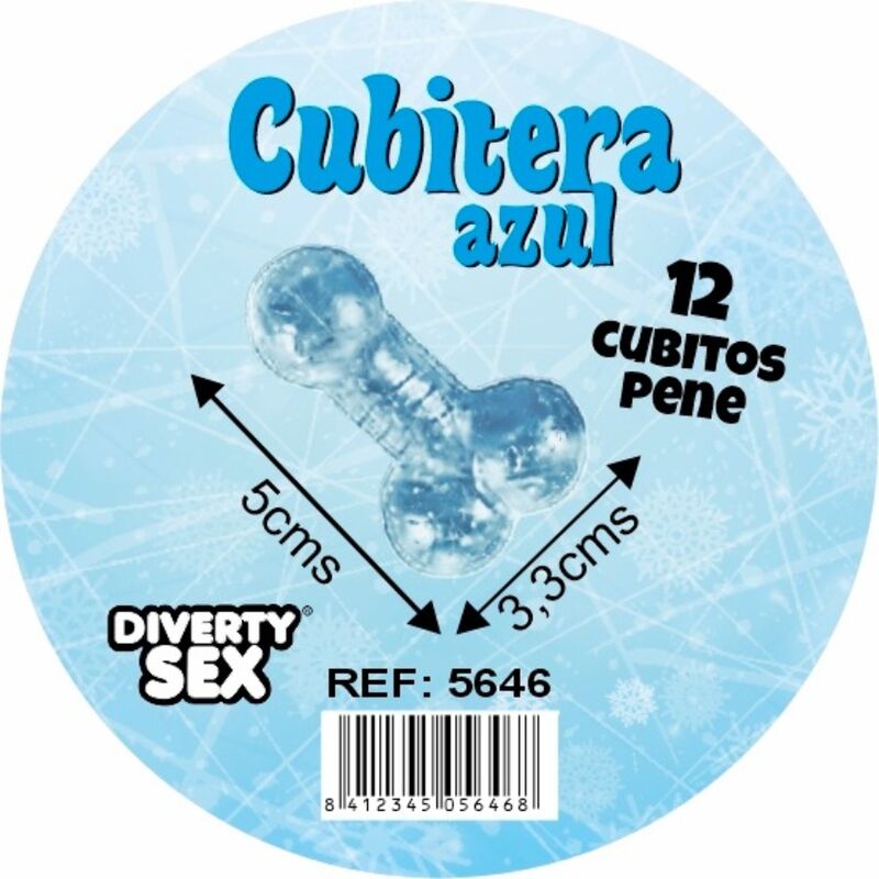 Stampo Ghiaccio DIABLO PICANTE Pene 12 Pezzi — Blu