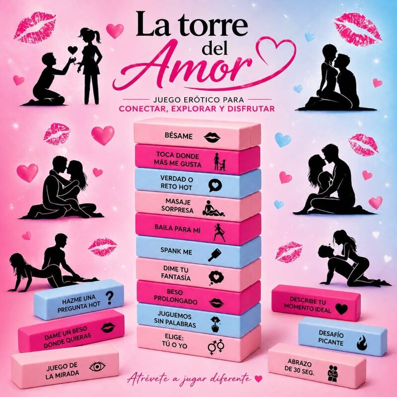 Gioco di Coppia DIVERTY SEX Love Tower Game — Versione Spagnola