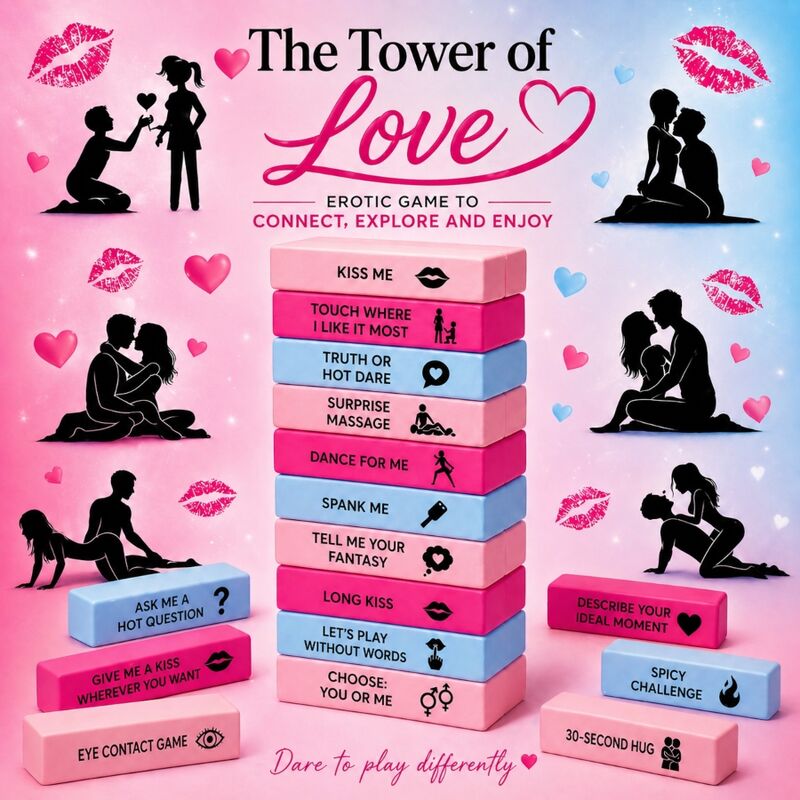 Gioco di Coppia Diverty Sex Love Tower Game — Set Legno