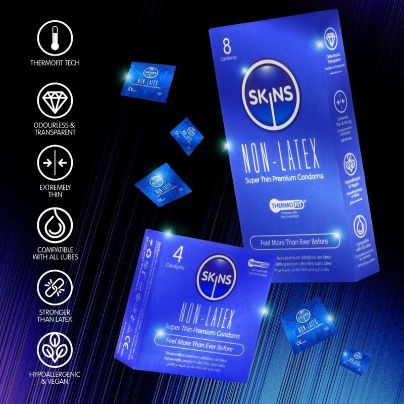 Preservativi Senza Lattice SKINS Original — Confezione da 8