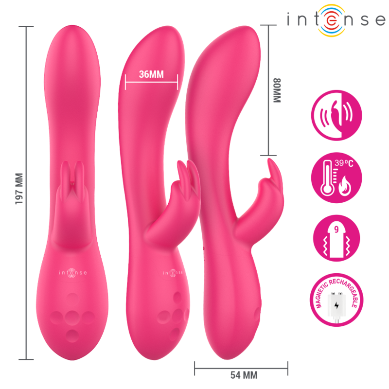 Vibratore Rabbit INTENSE Tammy Rabbit con Calore — Rosa