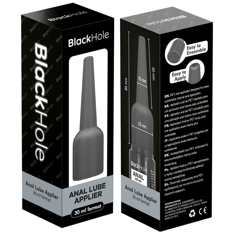 Applicatore Lubrificante Anale Black Hole S 30ml — Base Silicone