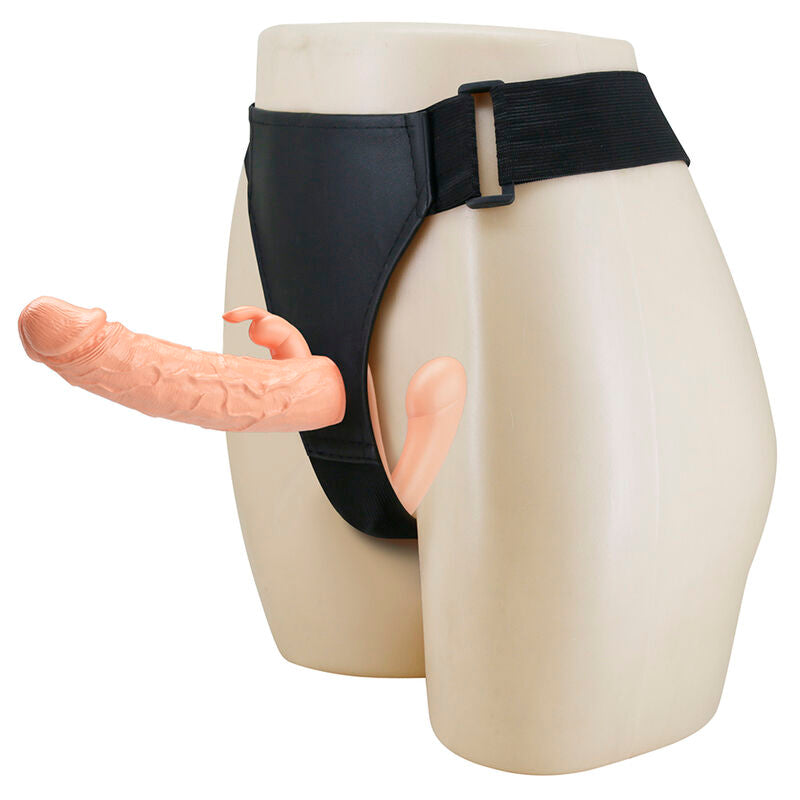 Strap-on Doppio Baile Charlotte Hollow — Carne e Nero