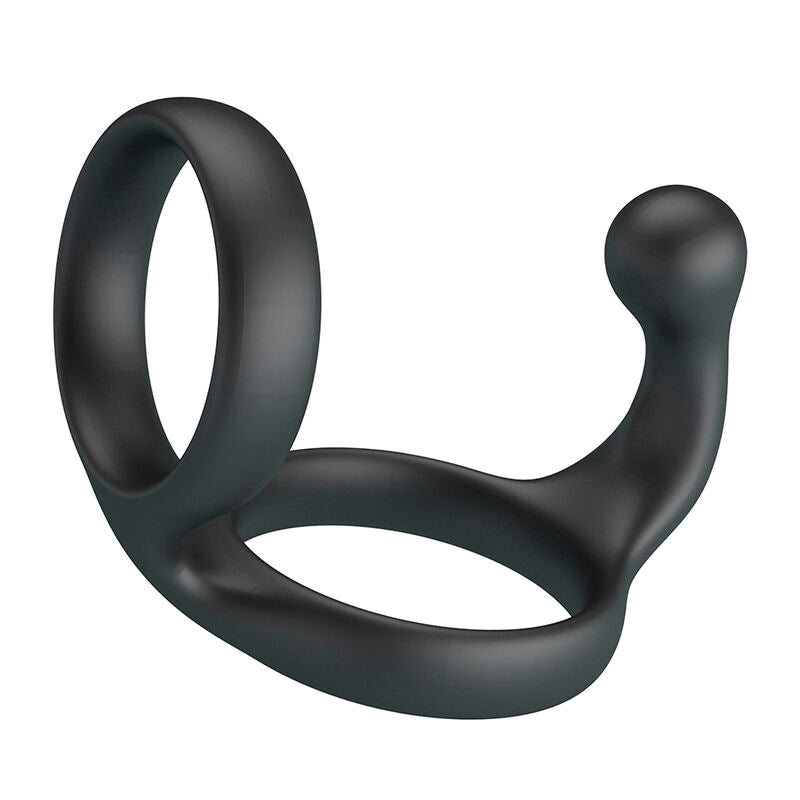 Anello Doppio Pene e Testicoli Crazy Bull Florian — Nero