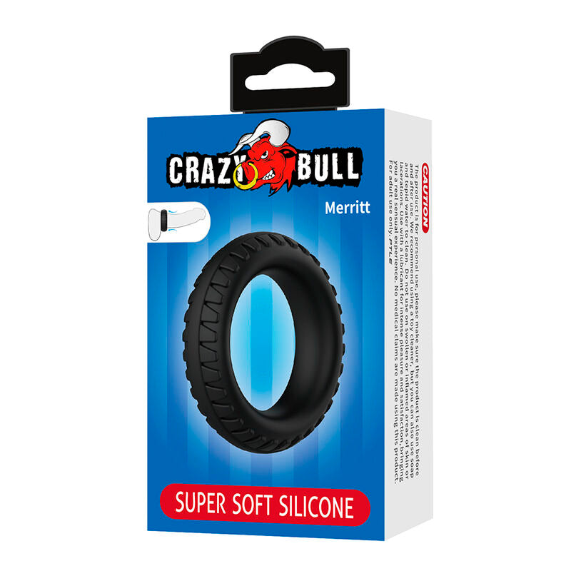 Anello Pene Crazy Bull Merritt Testurizzato — Nero