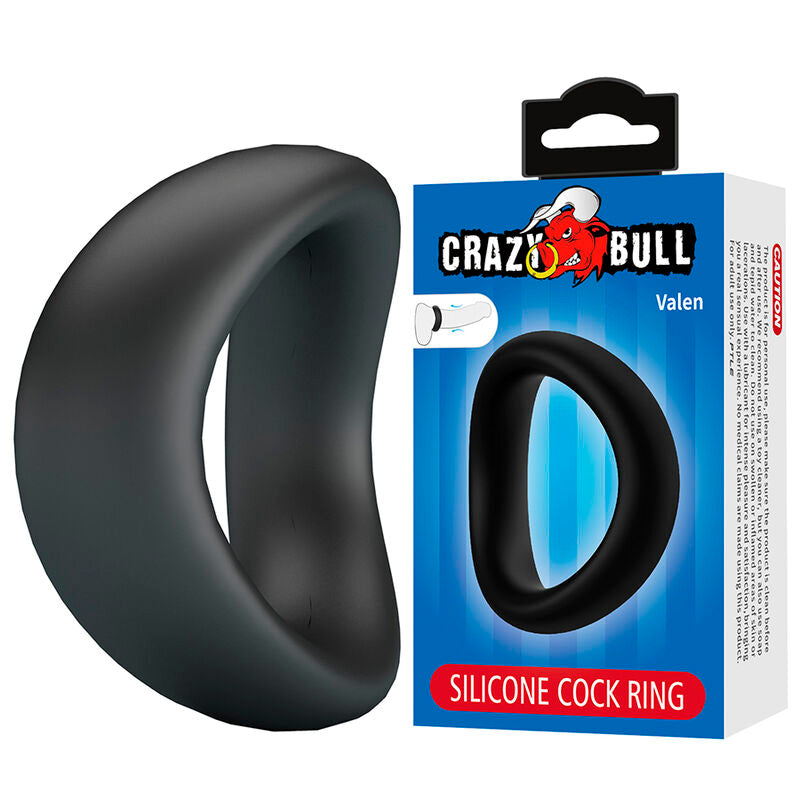 Anello Pene Ergonomico Crazy Bull Valen — Nero