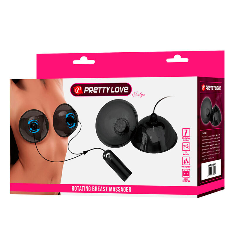 Stimolatore Rotante Pretty Love - Capezzoli con Aspirazione — Nero