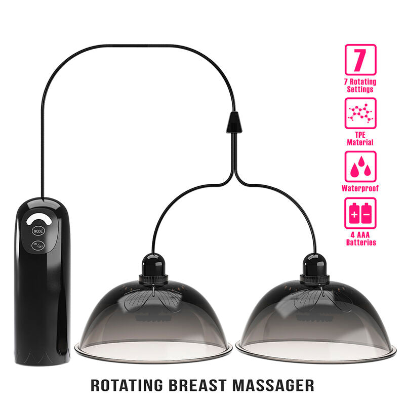 Stimolatore Rotante Pretty Love - Capezzoli con Aspirazione — Nero