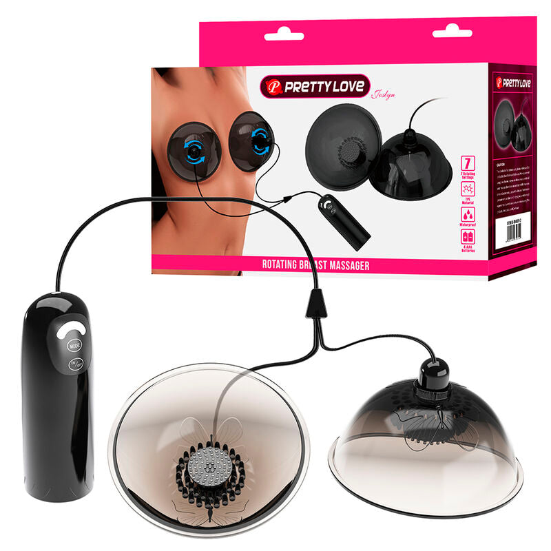 Stimolatore Rotante Pretty Love - Capezzoli con Aspirazione — Nero
