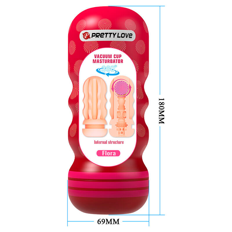 Masturbatore Maschile Pretty Love Flora — Rosso/Nude