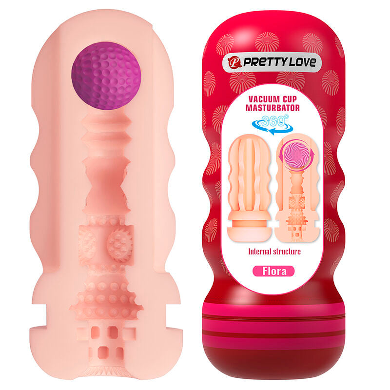 Masturbatore Maschile Pretty Love Flora — Rosso/Nude