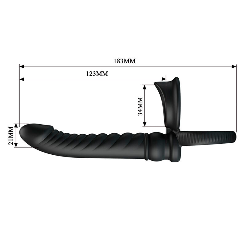 Vibratore Anale Pretty Love Merritt con Anello — Nero
