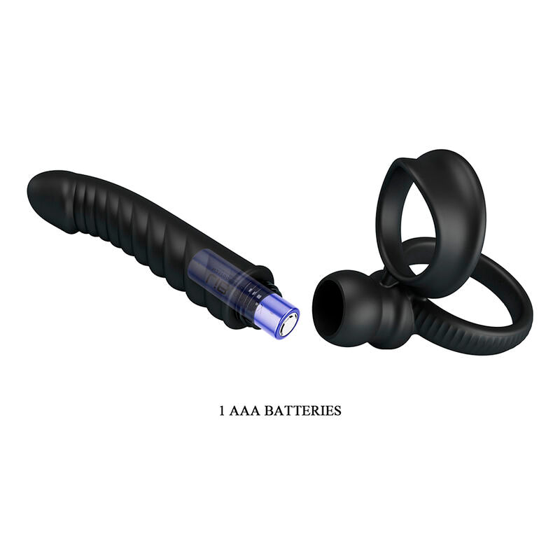 Vibratore Anale Pretty Love Merritt con Anello — Nero