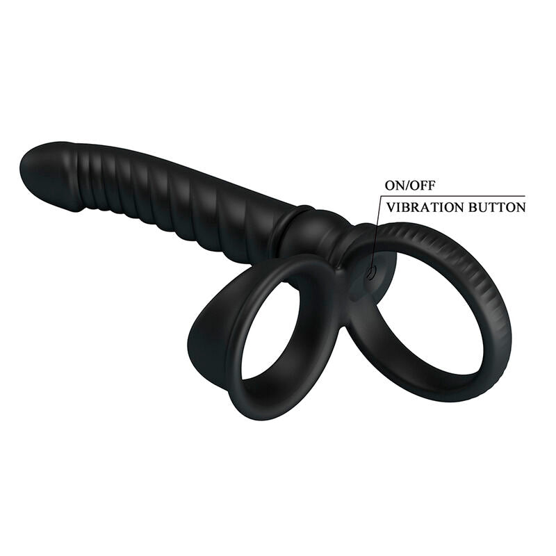 Vibratore Anale Pretty Love Merritt con Anello — Nero