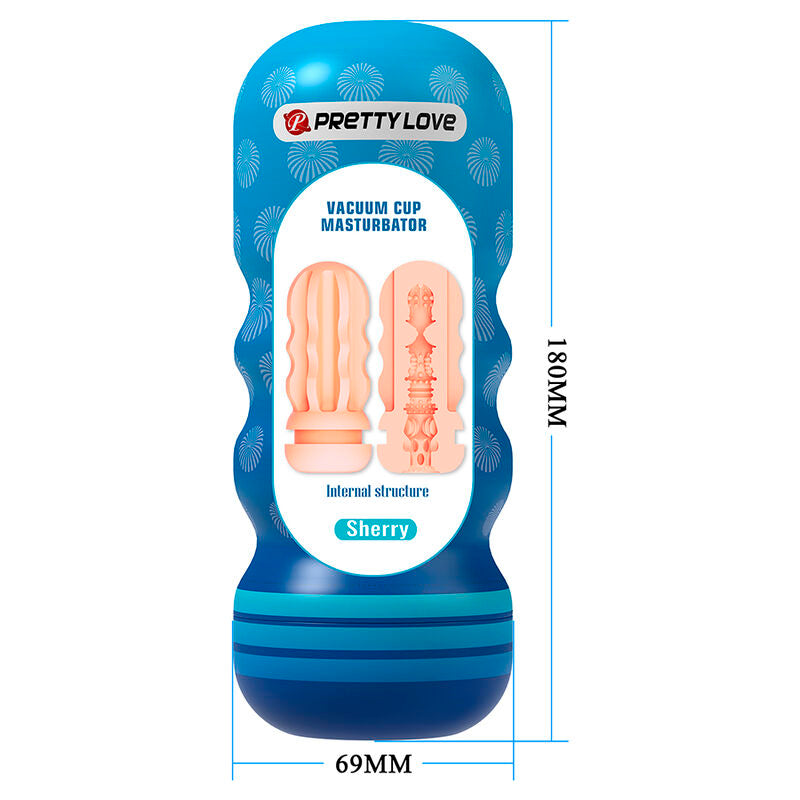 Masturbatore Vaginale Pretty Love Sherry — Blu/Pelle