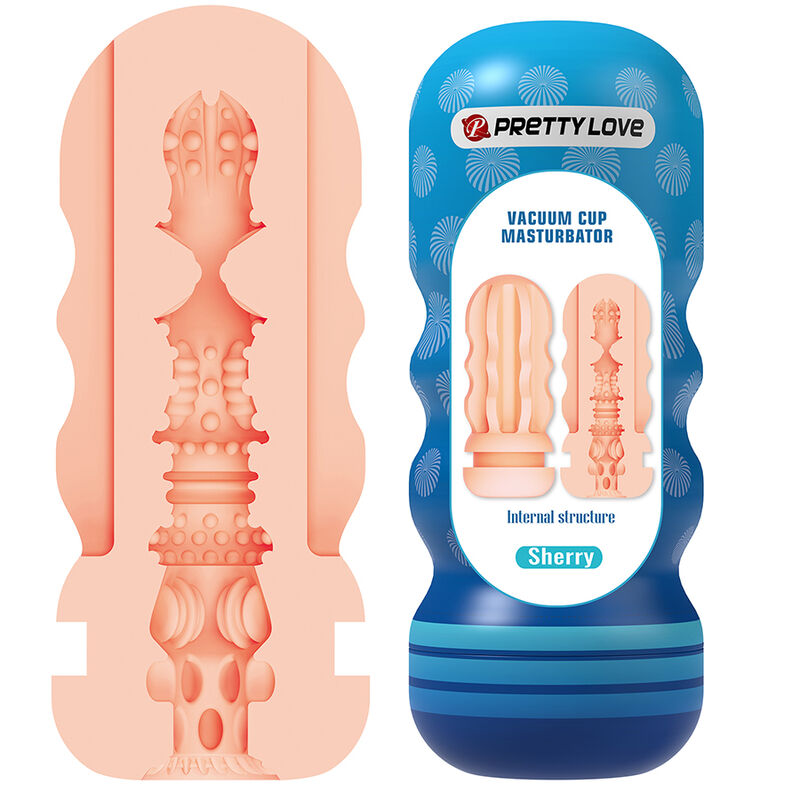 Masturbatore Vaginale Pretty Love Sherry — Blu/Pelle