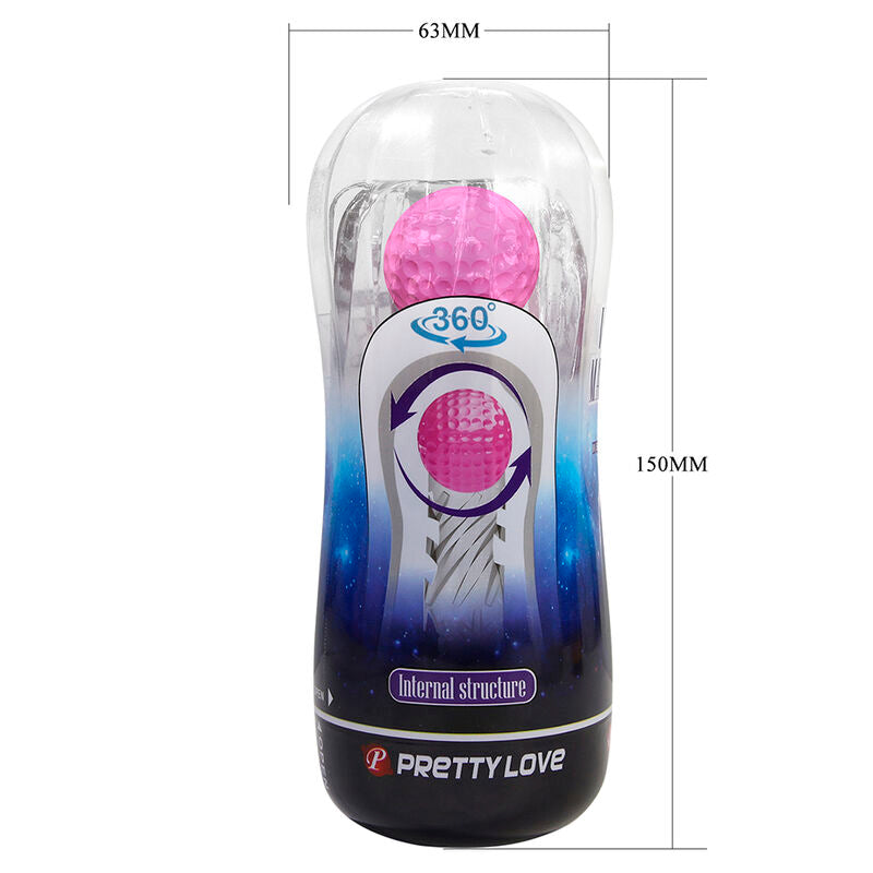 Masturbatore Maschile Pretty Love Coppa Testurizzata 360° — Trasparente