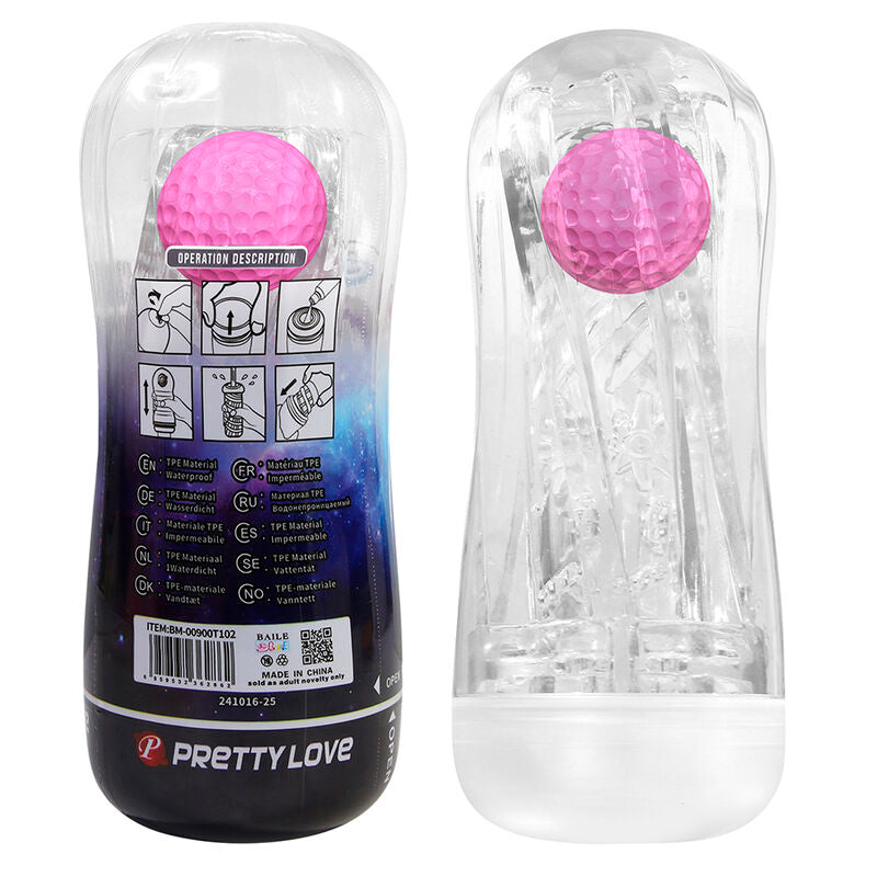 Masturbatore Maschile Pretty Love Coppa Testurizzata 360° — Trasparente