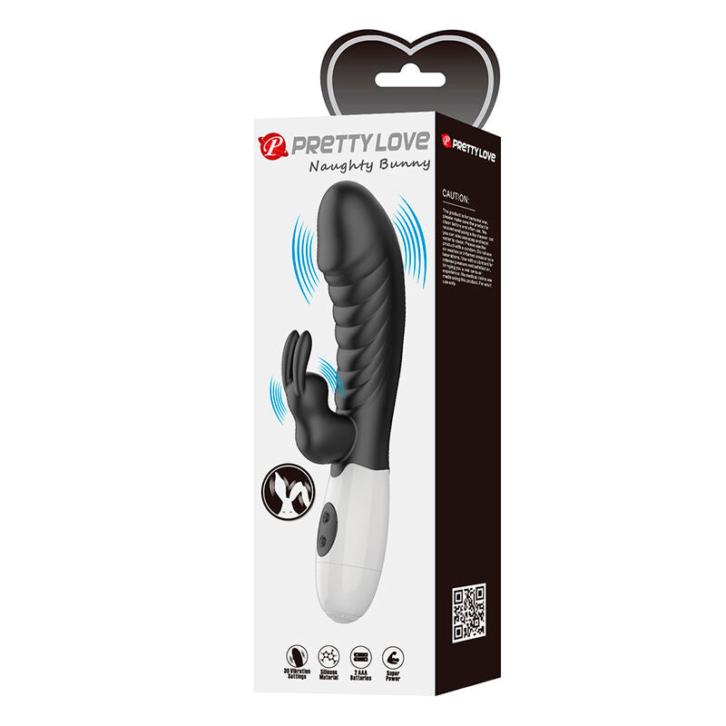 Vibratore a Coniglio Pretty Love Naughty Bunny — Nero