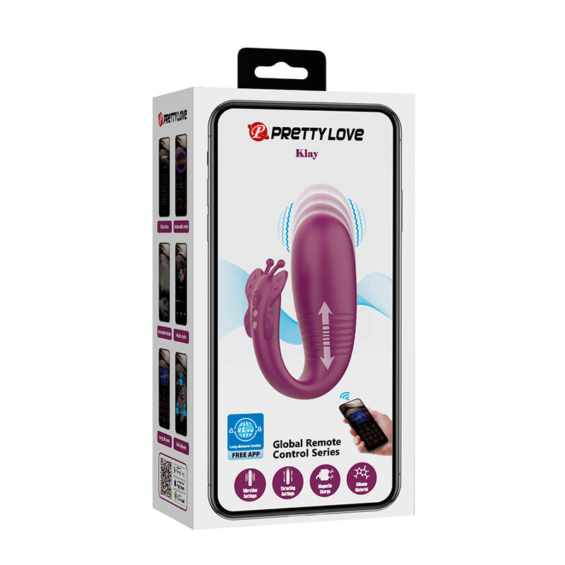 Vibratore a Uovo APP SERIES Klay con Spinta — Viola