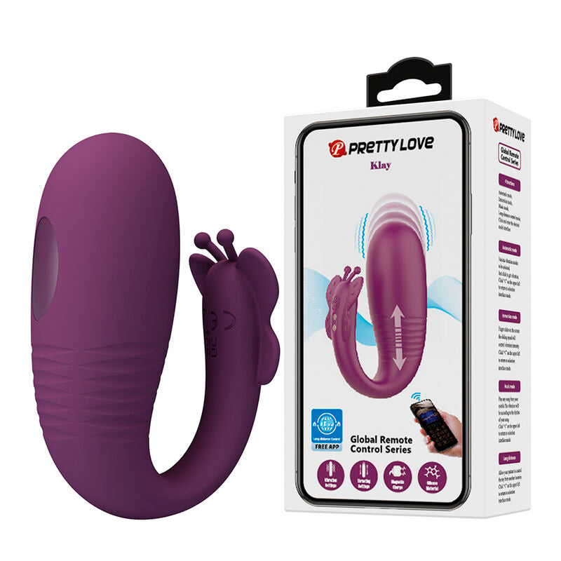 Vibratore a Uovo APP SERIES Klay con Spinta — Viola