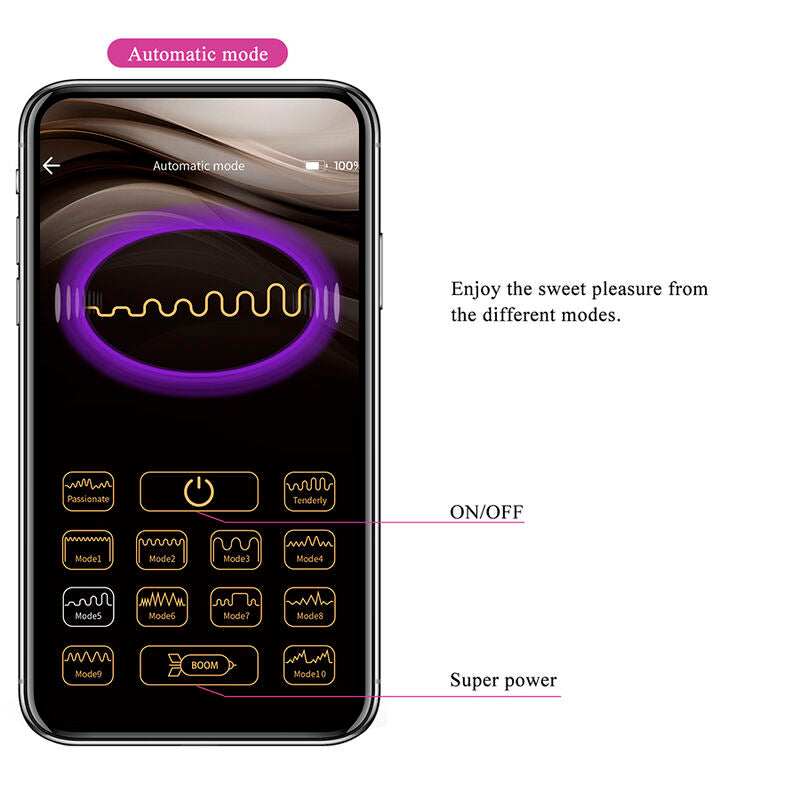 Vibratore a Uovo APP SERIES Klay con Spinta — Viola