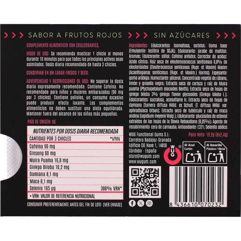 Gengive Stimolanti WUG GUM WUG AFTERDRINK — Frutti Rossi