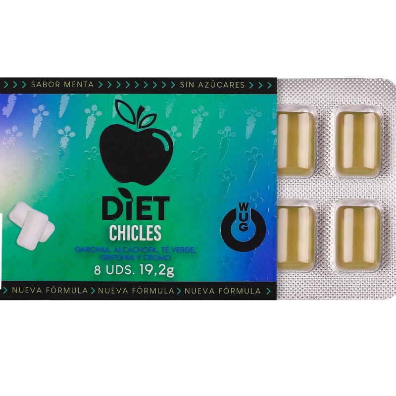 Gomme da Masticare WUG GUM WUG DIET Menta Senza Zucchero — 8 Pezzi