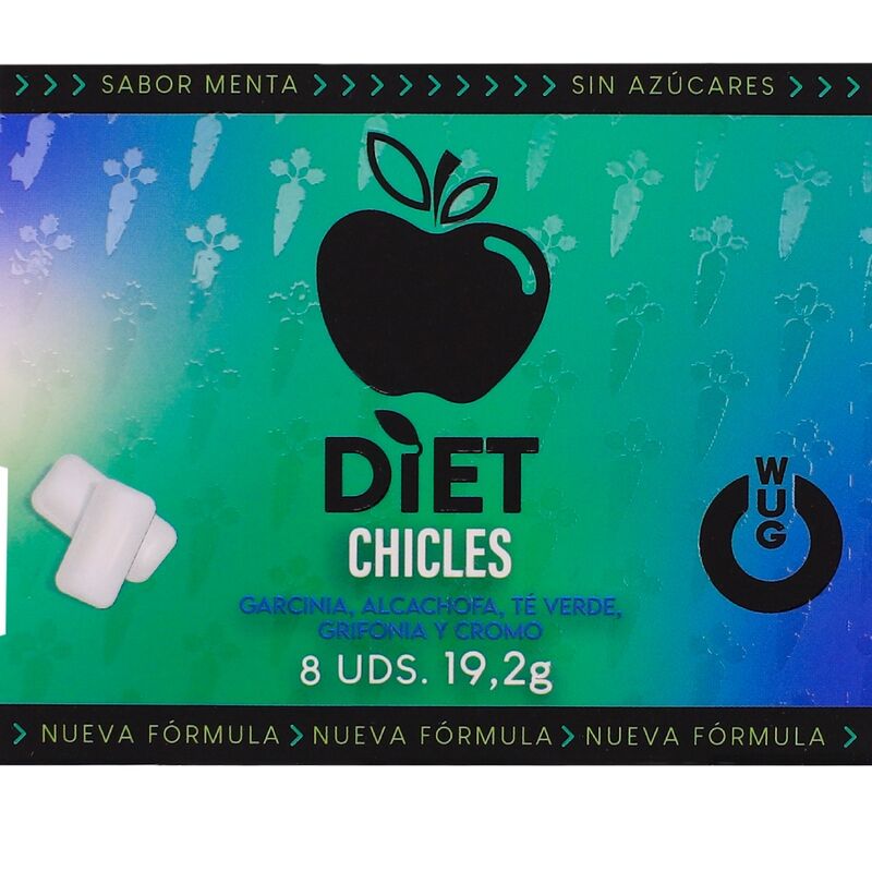 Gomme da Masticare WUG GUM WUG DIET Menta Senza Zucchero — 8 Pezzi