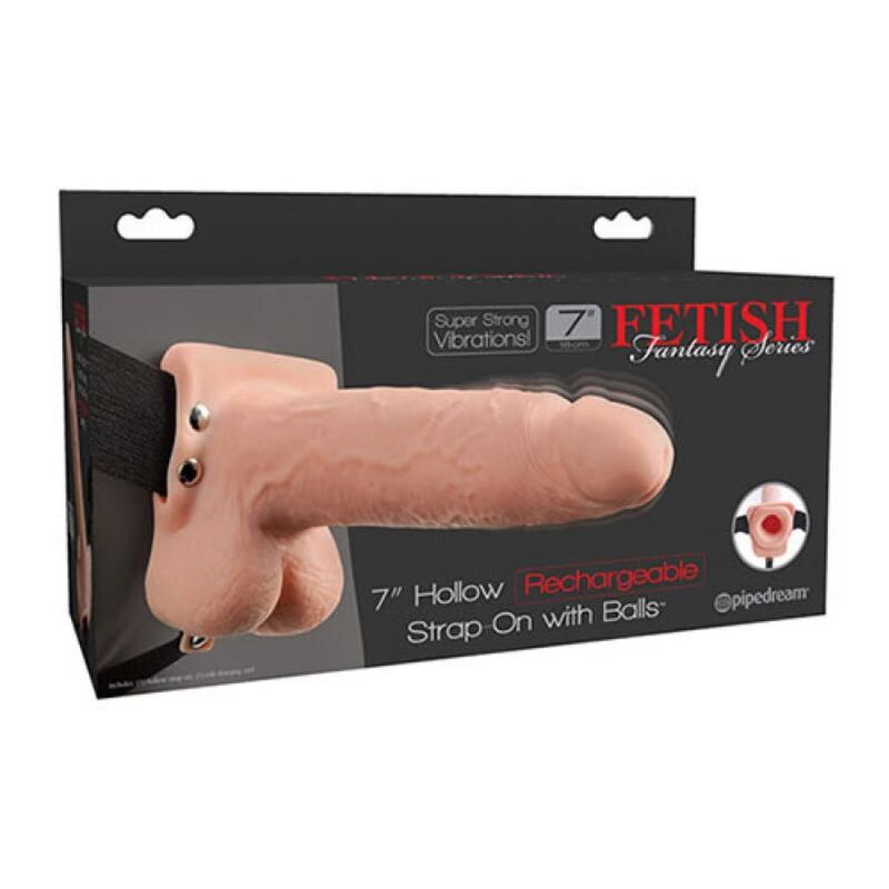Strap-on Vibrante FETISH FANTASY SERIES Realistico con Sfere — Cavo