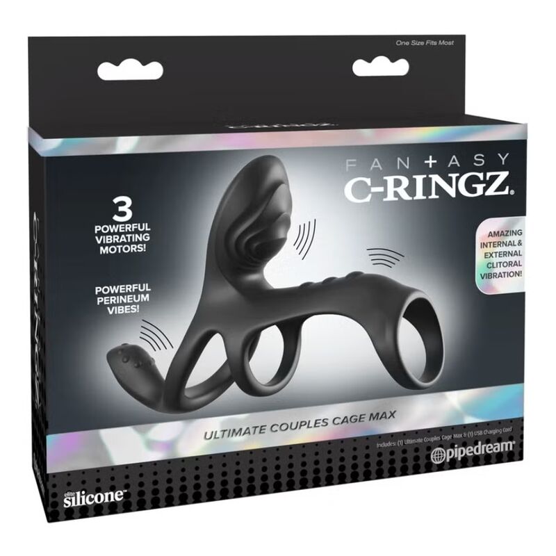 Anello Vibrante per Coppie FANTASY C-RINGZ Ultimate Couples Cage — Nero