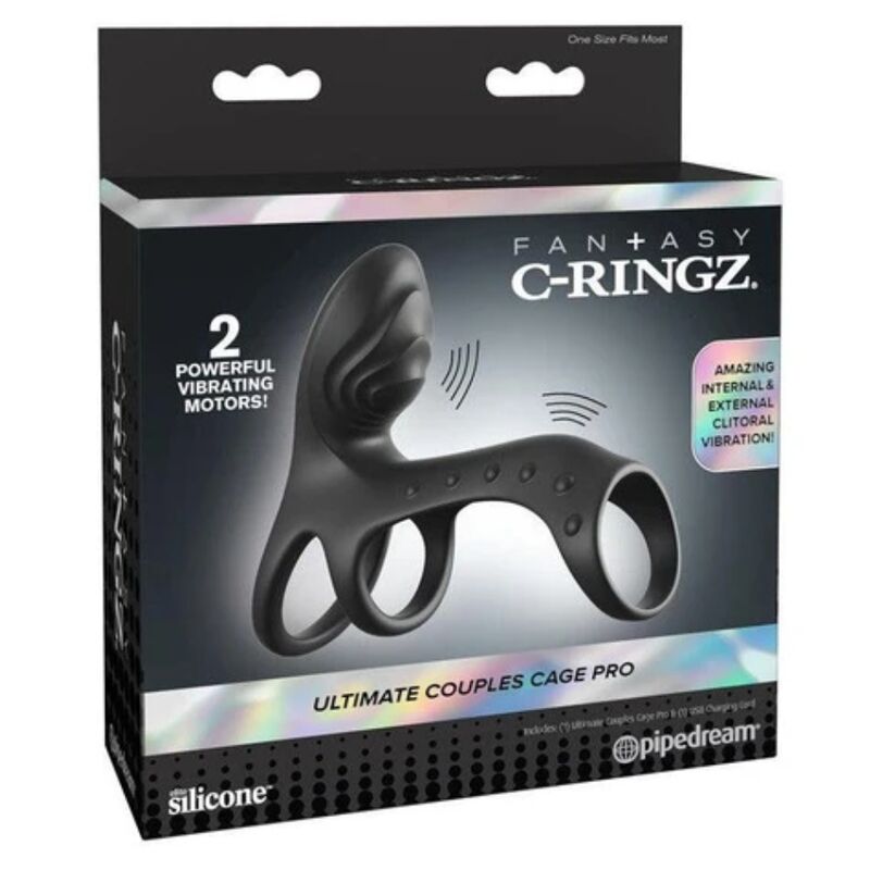 Anello Vibrante per Coppie FANTASY C-RINGZ Ultimate Couples Cage Pro — Nero
