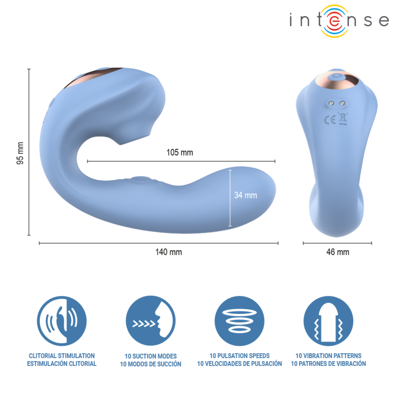 Stimolatore Clitorideo INTENSE High Tech Gina — Blu