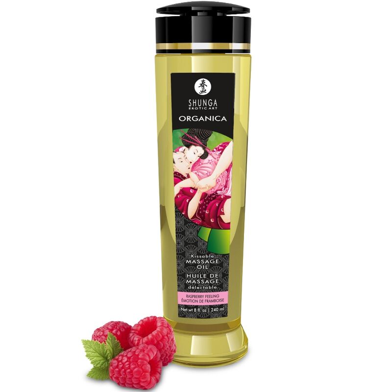 Olio da Massaggio Biologico SHUNGA Lampone — 240 ml