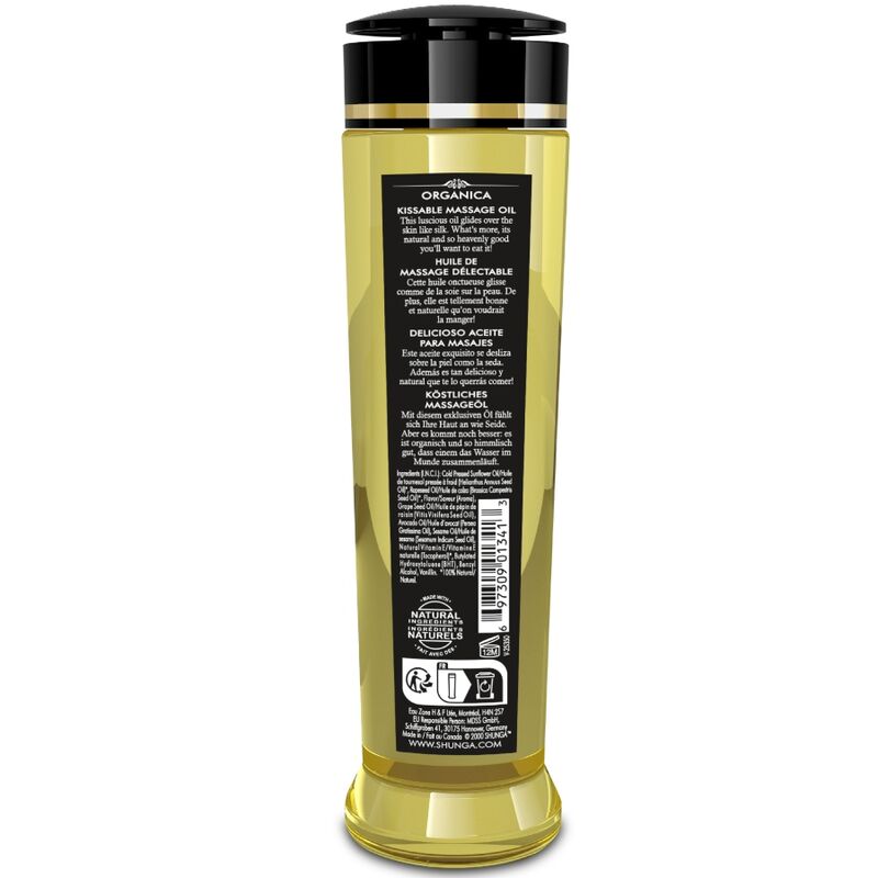 Olio da Massaggio Biologico SHUNGA Lampone — 240 ml